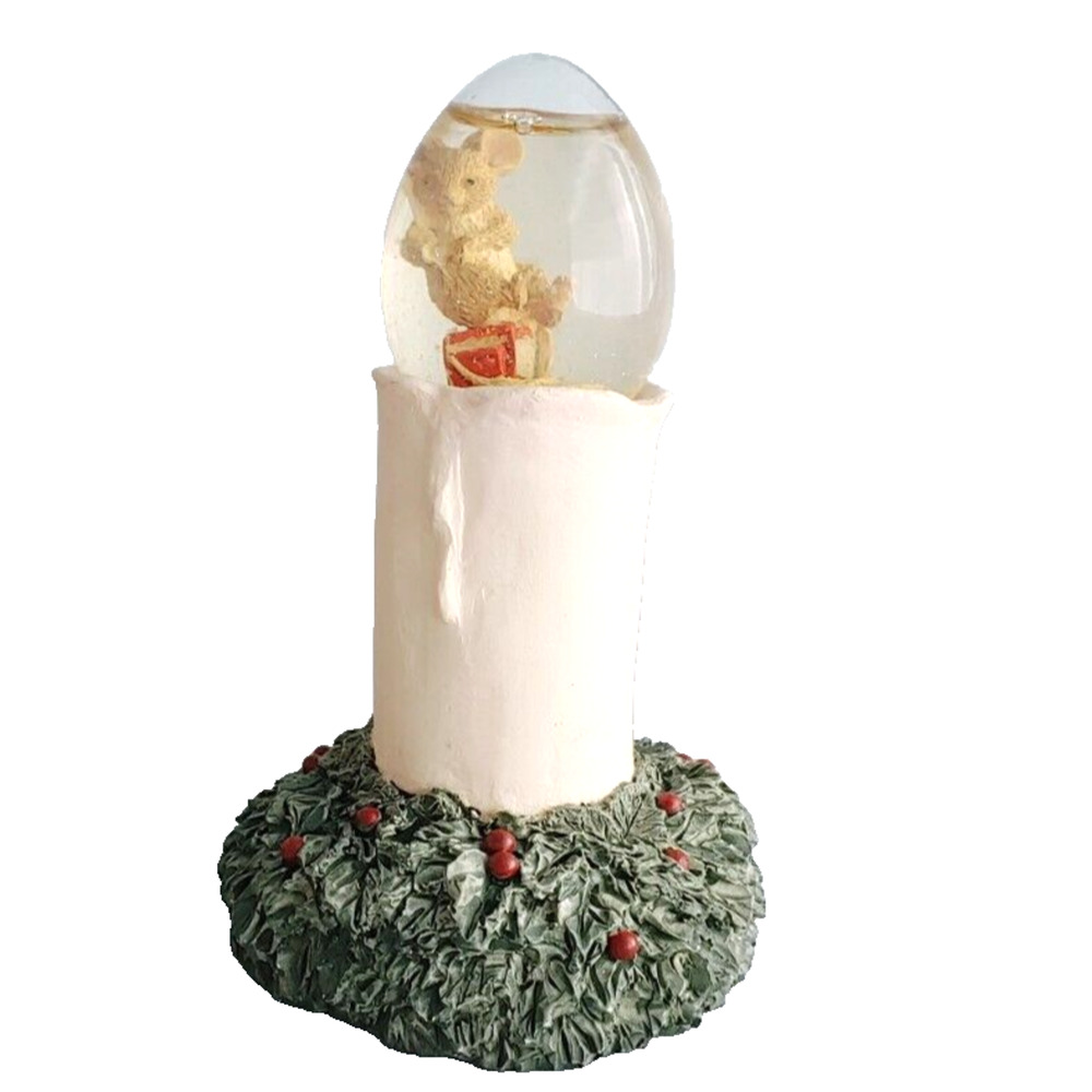 Christmas Candle Glitter Snow Globe Mouse Water Wonders Candlelight 5 inch - Picture 4 of 11